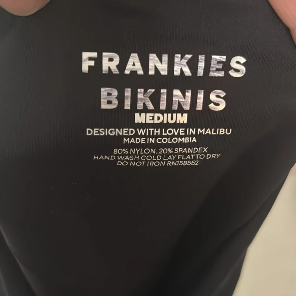 Frankie's Bikinis Black Wrap One-Piece Swimsuit